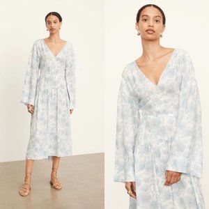 NEW!! VINCE Dahlia Long Sleeve Double V Neck Dress XS